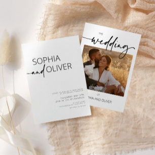 Moderne Hochzeiten in Schwarz und Weiß-Foto Einladung