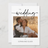 Moderne Hochzeiten in Schwarz und Weiß-Foto Einladung (Rückseite)