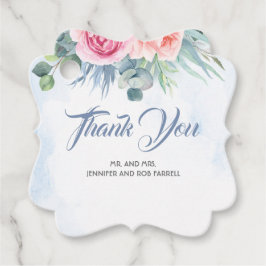 Moderne Hochzeiten in trostfreiem Blau und Rosa Geschenkanhänger