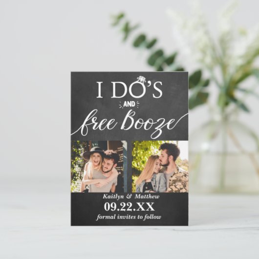 Moderne Hochzeiten kostenlos anschieben - Das Datu Ankündigungspostkarte (Stehend Vorderseite)