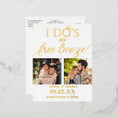 Moderne Hochzeiten kostenlos anschieben - Das Datu Folie Einladungspostkarte (Vorderseite/Rückseite)