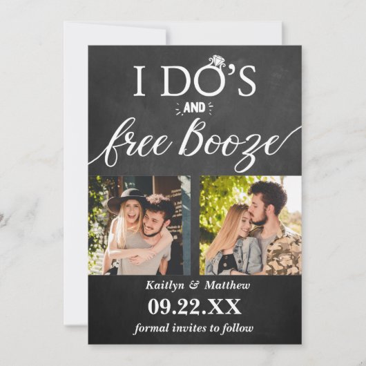 Moderne Hochzeiten kostenlos anschieben - Das Datu Save The Date (Vorderseite)