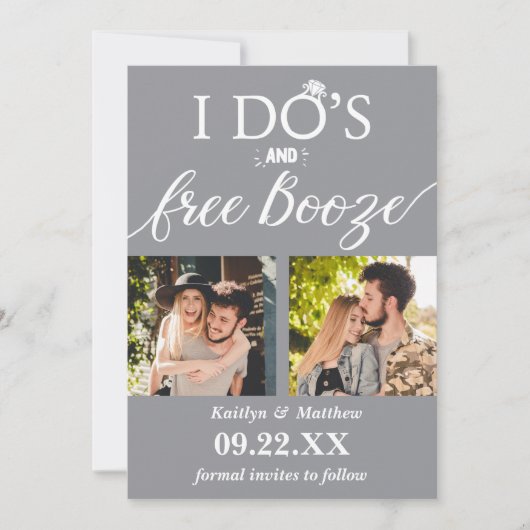 Moderne Hochzeiten kostenlos anschieben - Das Datu Save The Date (Vorderseite)