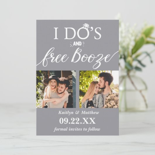 Moderne Hochzeiten kostenlos anschieben - Das Datu Save The Date (Stehend Vorderseite)
