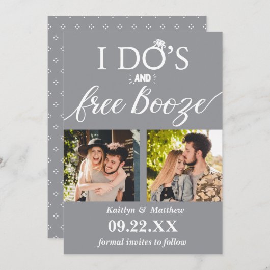 Moderne Hochzeiten kostenlos anschieben - Das Datu Save The Date (Vorne/Hinten)