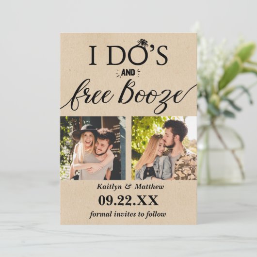 Moderne Hochzeiten kostenlos anschieben - Das Datu Save The Date (Stehend Vorderseite)