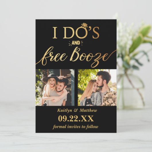Moderne Hochzeiten kostenlos anschieben - Das Datu Save The Date (Stehend Vorderseite)