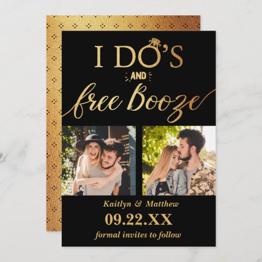 Moderne Hochzeiten kostenlos anschieben - Das Datu Save The Date (Vorne/Hinten)