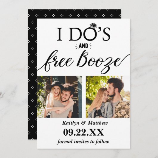 Moderne Hochzeiten kostenlos anschieben - Das Datu Save The Date (Vorne/Hinten)
