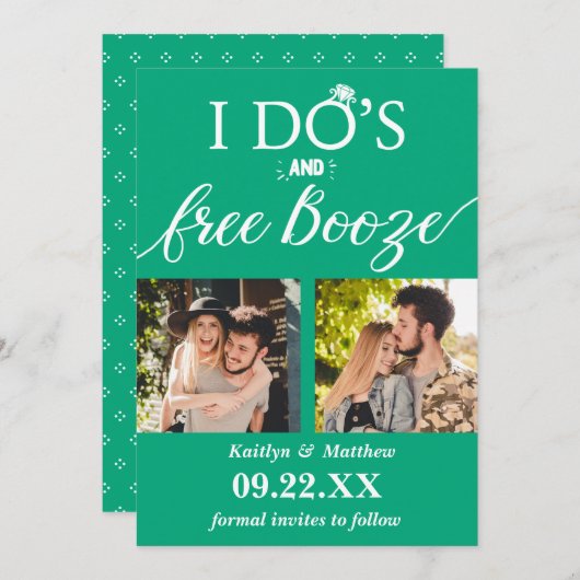 Moderne Hochzeiten kostenlos anschieben - Das Datu Save The Date (Vorne/Hinten)