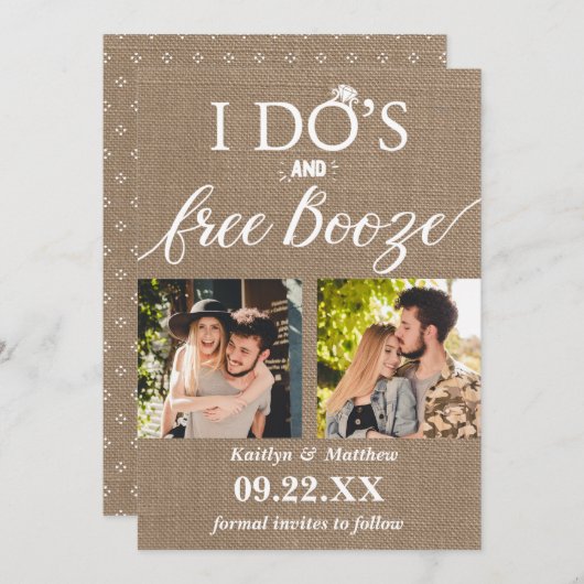 Moderne Hochzeiten kostenlos anschieben - Das Datu Save The Date (Vorne/Hinten)