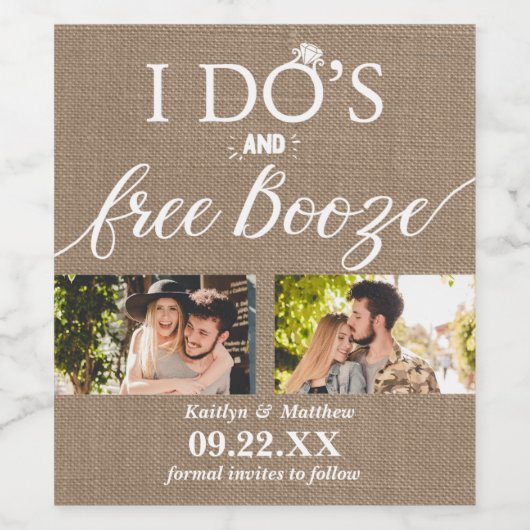 Moderne Hochzeiten kostenlos anschieben - Das Datu Weinetikett (Einzelnes Label)