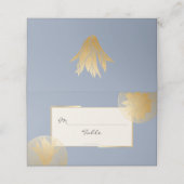 Moderne Hochzeiten mit blauem Gold Platzkarte (Außenseite Aufgefaltet)