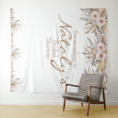 Moderne Hochzeiten mit Blumenpampas Brautparty Wandteppich (Beispiel (Horizontal))