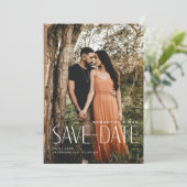 Moderne Hochzeiten mit einfachem Foto retten das D Save The Date (Stehend Vorderseite)