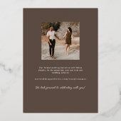 Moderne Hochzeiten mit Gold Foil retten das Datum Folieneinladung (Rückseite)