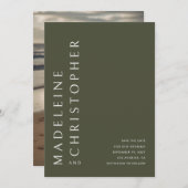 Moderne Hochzeiten mit großen Namen Olivenöl Grüne Save The Date (Vorne/Hinten)