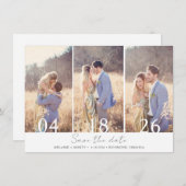 Moderne Hochzeiten mit mehreren Fotos retten das D Save The Date (Vorne/Hinten)