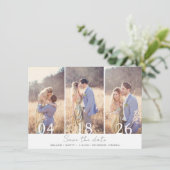 Moderne Hochzeiten mit mehreren Fotos retten das D Save The Date (Stehend Vorderseite)
