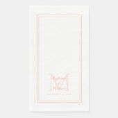 Moderne Hochzeiten Mit Monogramm Namen Datum Pfirs Serviette (Vorderseite)