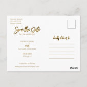 Moderne Hochzeiten retten das Date-Foto Postkarte (Rückseite)