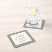 Moderne Hochzeiten retten das Datum Gelb-Grau-Must Rechteckiger Pappuntersetzer (Vor Ort)