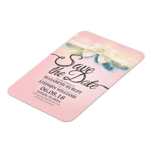 Moderne Hochzeiten retten das Datum Rosa und Gold Magnet