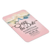 Moderne Hochzeiten retten das Datum Rosa und Gold Magnet (Rechte Seite)
