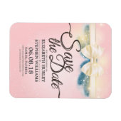 Moderne Hochzeiten retten das Datum Rosa und Gold Magnet (Horizontal)