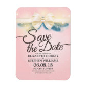 Moderne Hochzeiten retten das Datum Rosa und Gold Magnet (Vertikal)