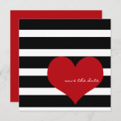 Moderne Hochzeiten retten das Datum Schwarz-weißes Save The Date (Vorne/Hinten)