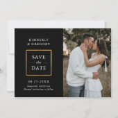 Moderne Hochzeiten retten das Datum Schwarzes Gold Save The Date (Vorderseite)