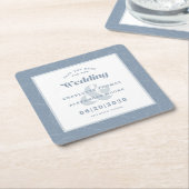 Moderne Hochzeiten retten das Datum trostlos blaue Rechteckiger Pappuntersetzer (angewinkelt)