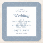 Moderne Hochzeiten retten das Datum trostlos blaue Rechteckiger Pappuntersetzer (Vorderseite)