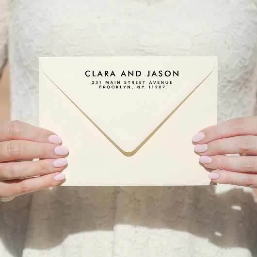 Moderne Hochzeiten retten die Rücksendeadresse der Gummistempel