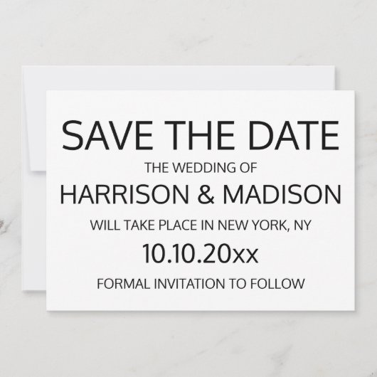 Moderne Hochzeiten Save the Date schwarz-weiß (Vorderseite)