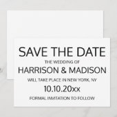Moderne Hochzeiten Save the Date schwarz-weiß (Vorne/Hinten)