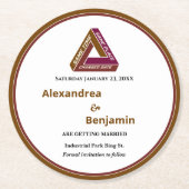 Moderne Hochzeiten sichern das Datum der neuen Dat Runder Pappuntersetzer (Vorderseite)