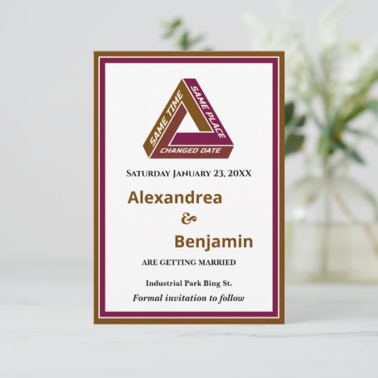 Moderne Hochzeiten sichern das Datum der neuen Dat Save The Date (Stehend Vorderseite)