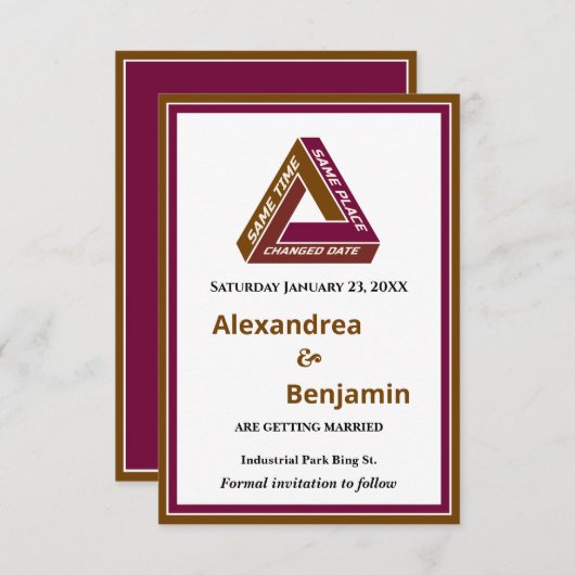 Moderne Hochzeiten sichern das Datum der neuen Dat Save The Date (Vorne/Hinten)