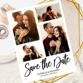 Moderne Hochzeiten sichern Datum 4 FotoCollage Postkarte