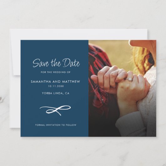 Moderne Hochzeiten speichern das Date Foto Ankündi Save The Date (Vorderseite)