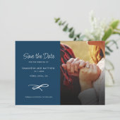 Moderne Hochzeiten speichern das Date Foto Ankündi Save The Date (Stehend Vorderseite)