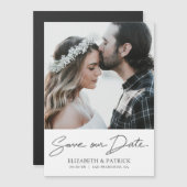 Moderne Hochzeiten speichern das Date Foto Magnet (Vorne/Hinten)
