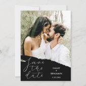 Moderne Hochzeiten speichern das Date Foto & Pinse Einladung (Vorderseite)