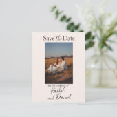 Moderne Hochzeiten speichern das Date-Foto Postkarte (Stehend Vorderseite)