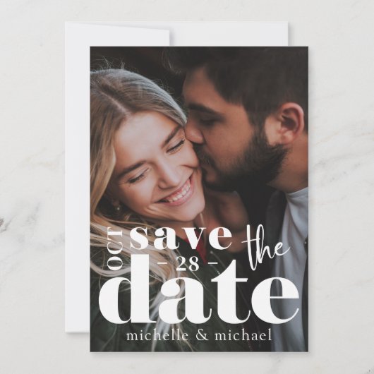 Moderne Hochzeiten speichern das Date-Foto Save The Date (Vorderseite)