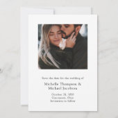 Moderne Hochzeiten speichern das Date-Foto Save The Date (Rückseite)