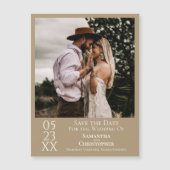 Moderne Hochzeiten speichern das Date Foto Tan Mag Magnetkarte (Vorderseite)