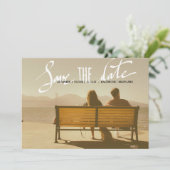 Moderne Hochzeiten speichern das Date Script-Foto Save The Date (Stehend Vorderseite)